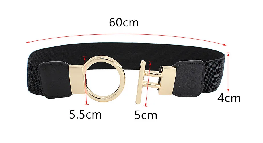 Fashion Dress Belts for Women Simple Waist Elastic Ladies Band Round Buckle Decoration Coat Sweater Party Belt Girdle Belt Gift
