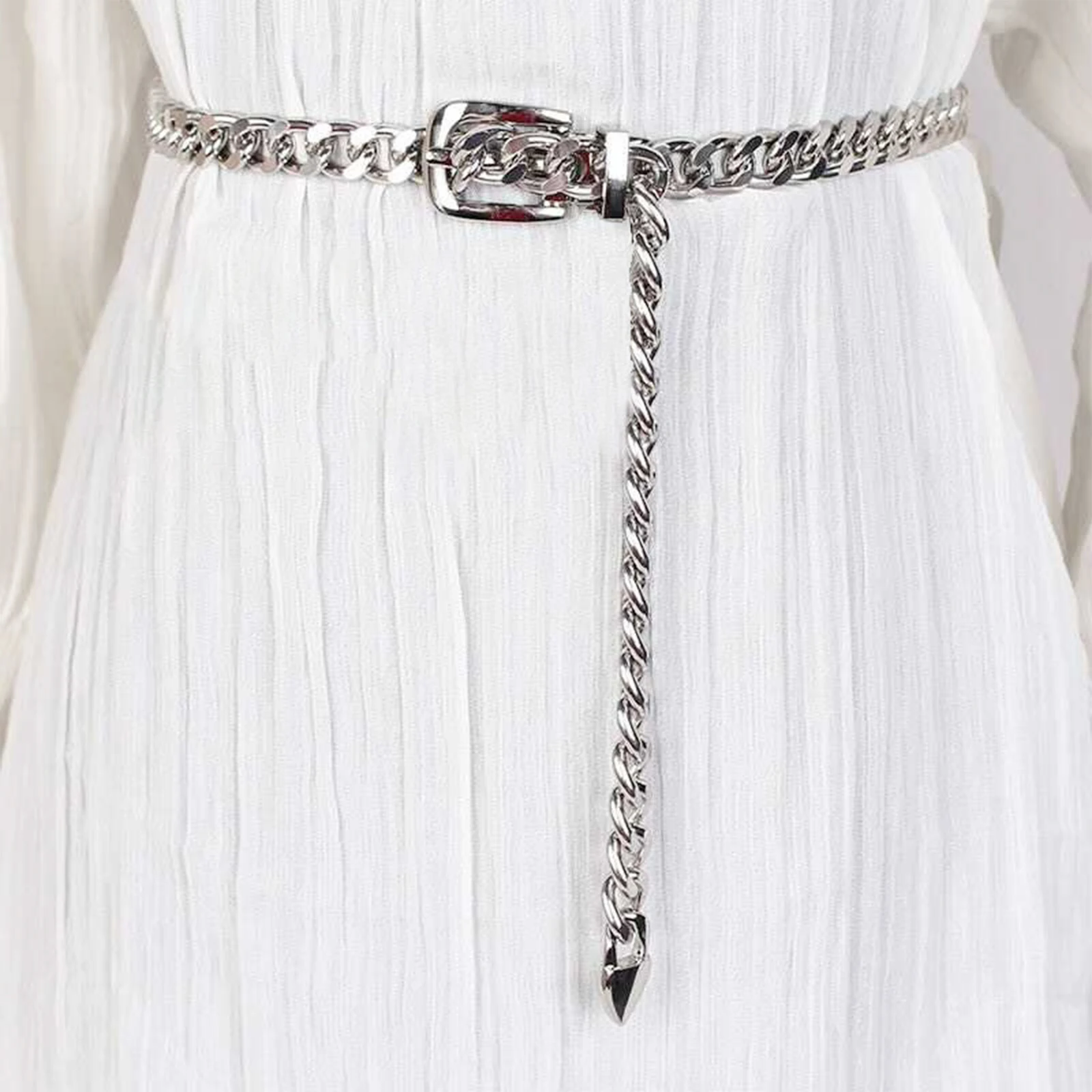 1 PC Women's Chain Belt Metal Waist Chain Dress Belts Metal Belt Adjustable