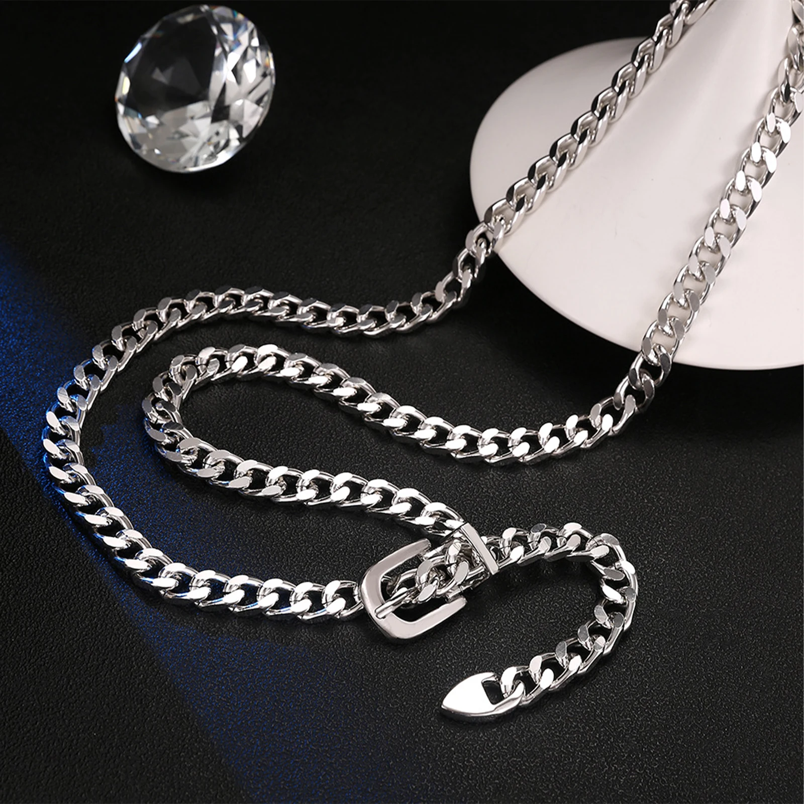 1 PC Women's Chain Belt Metal Waist Chain Dress Belts Metal Belt Adjustable