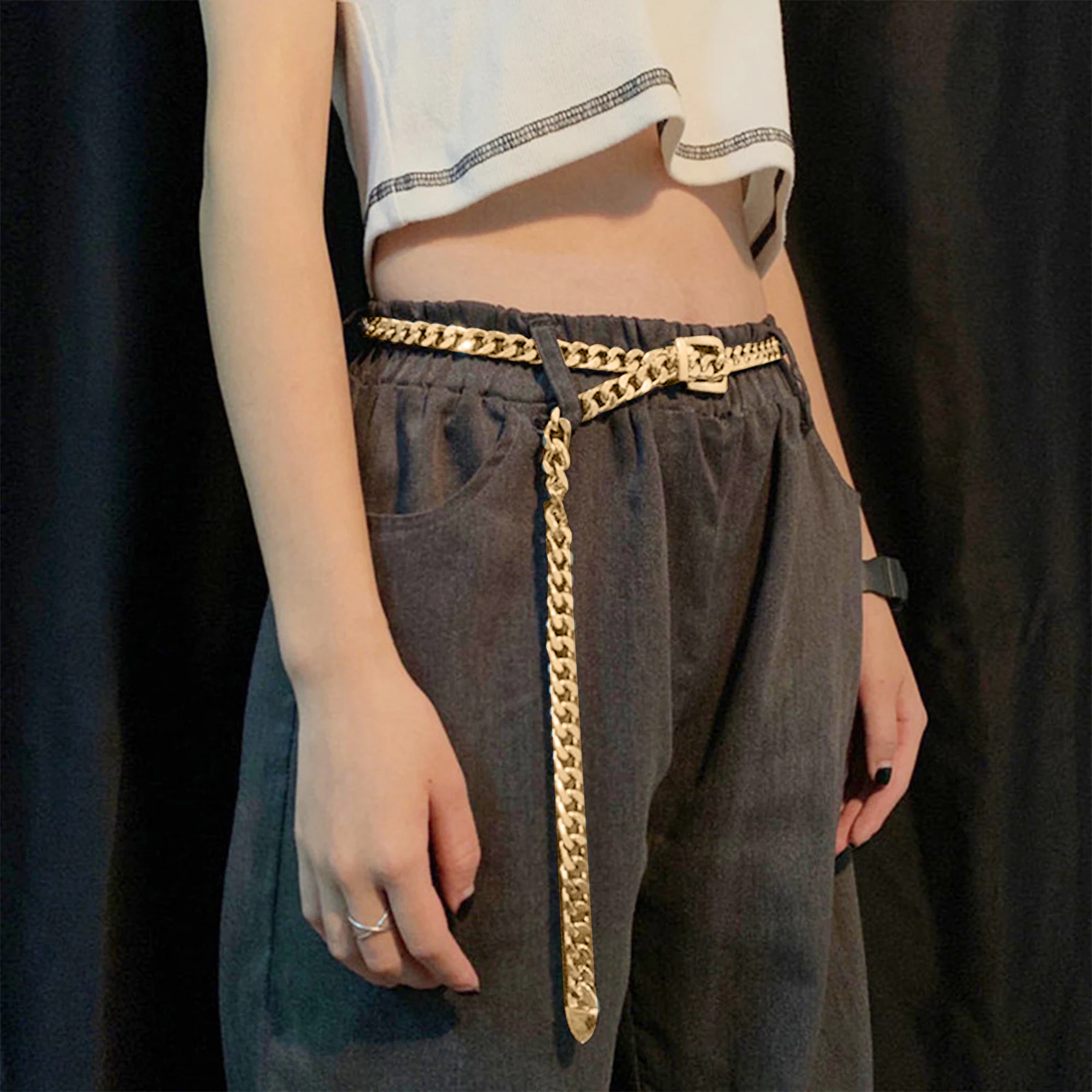 1 PC Women's Chain Belt Metal Waist Chain Dress Belts Metal Belt Adjustable