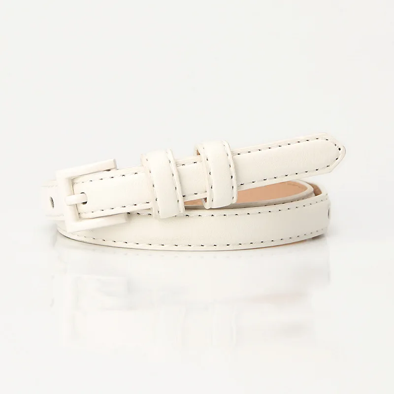 1piece 1.5x101cm Candy Color Thin Belt for Dress Sweater Jean Fashion Solid Color Faux Leather Female Belt