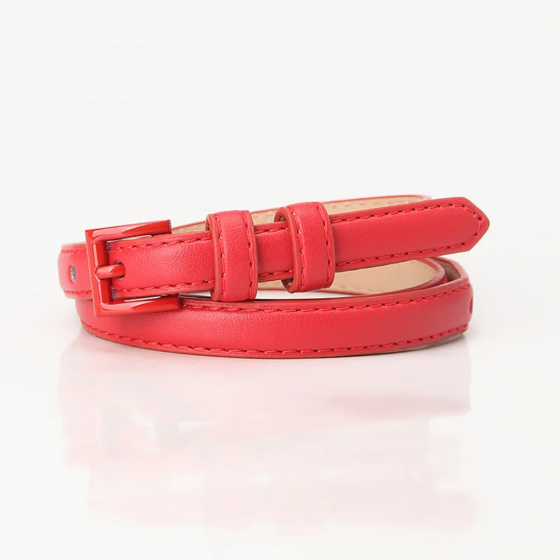1piece 1.5x101cm Candy Color Thin Belt for Dress Sweater Jean Fashion Solid Color Faux Leather Female Belt