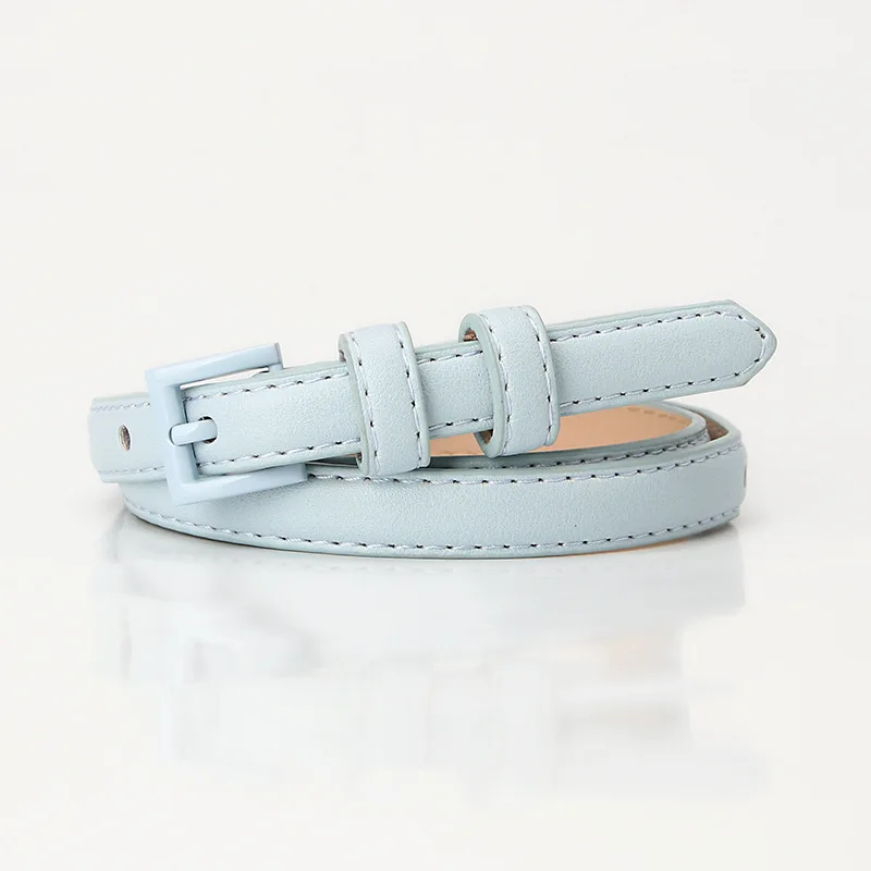 1piece 1.5x101cm Candy Color Thin Belt for Dress Sweater Jean Fashion Solid Color Faux Leather Female Belt