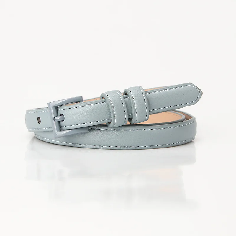 1piece 1.5x101cm Candy Color Thin Belt for Dress Sweater Jean Fashion Solid Color Faux Leather Female Belt