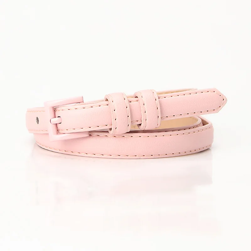 1piece 1.5x101cm Candy Color Thin Belt for Dress Sweater Jean Fashion Solid Color Faux Leather Female Belt