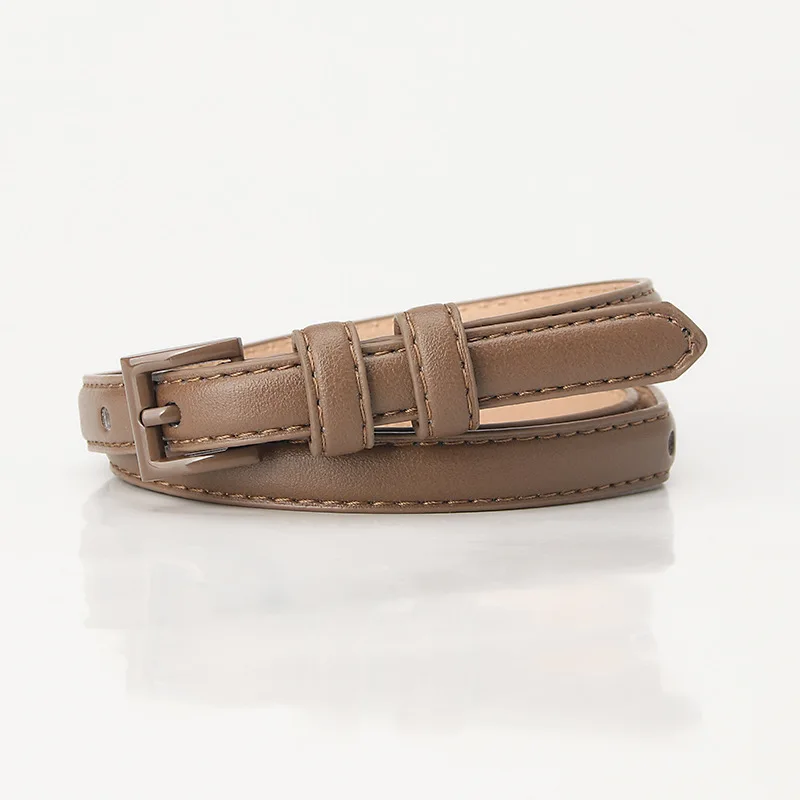 1piece 1.5x101cm Candy Color Thin Belt for Dress Sweater Jean Fashion Solid Color Faux Leather Female Belt