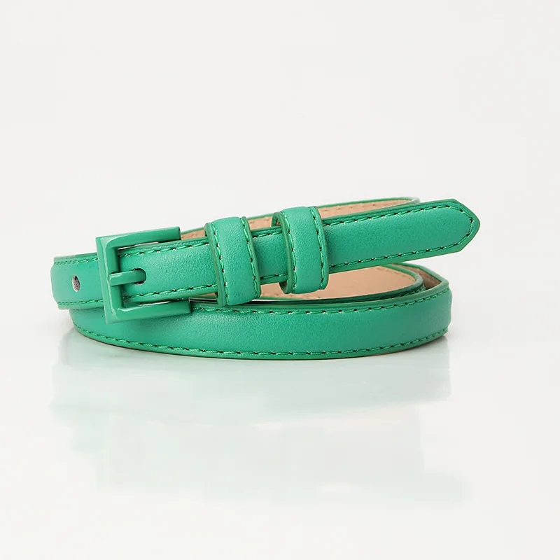 1piece 1.5x101cm Candy Color Thin Belt for Dress Sweater Jean Fashion Solid Color Faux Leather Female Belt