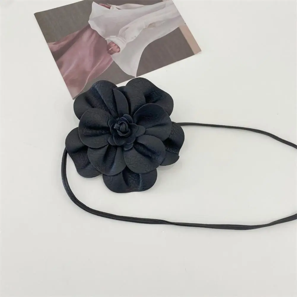 Boho Flower Waist Belt for Women Girls Floral Faux Leather Rope Waist Band Wedding Dress Thin Waistband Fashion Clothes Decor