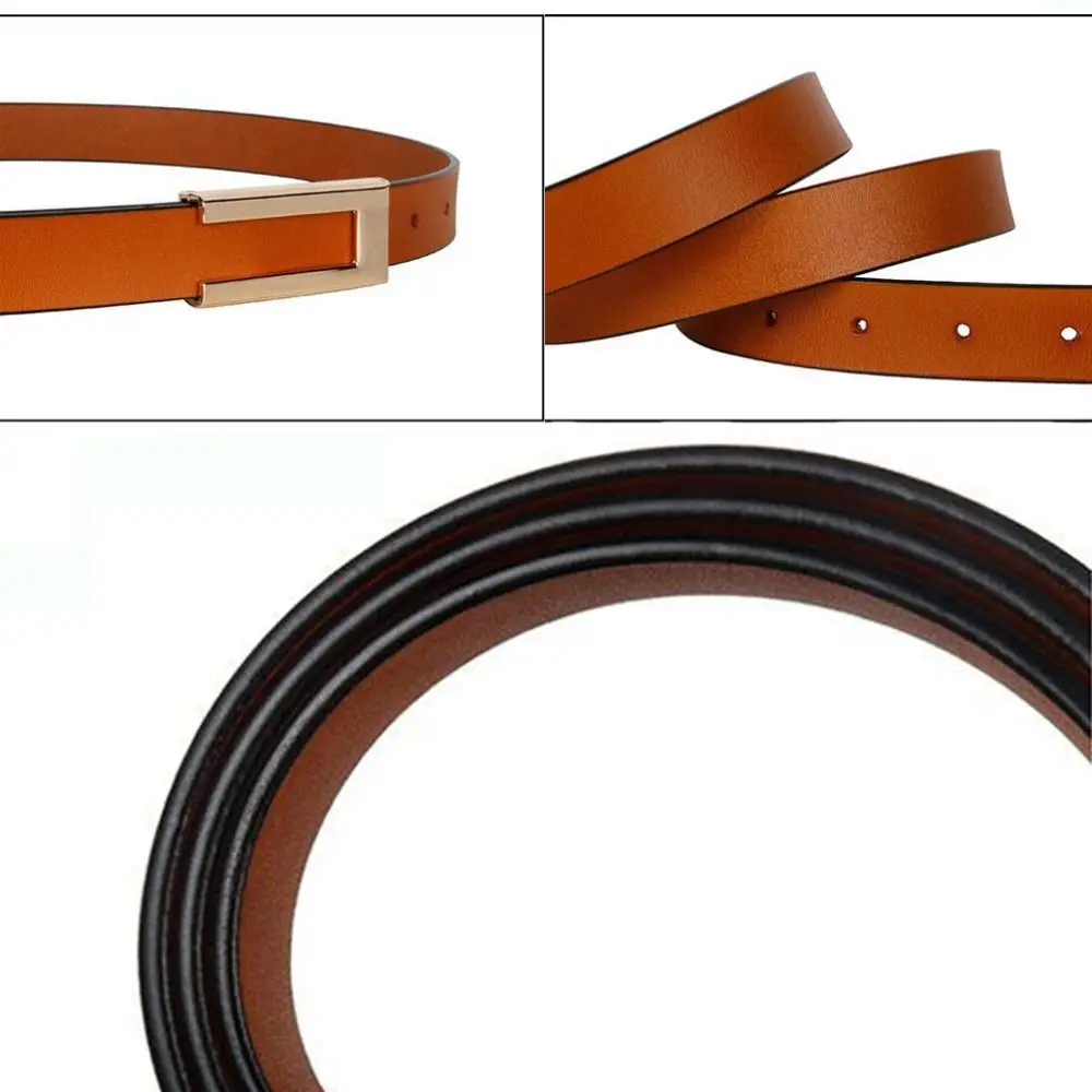 Waist Decoration Versatile Leather Belt Luxury Design Women Metal Slide Buckle Belt Trouser Dress Belts