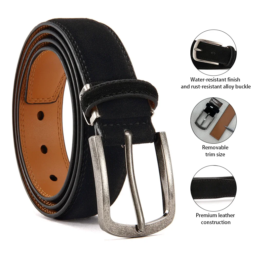 Men Belts High Quality PU Leather LONG Large Pin Buckle Metal Automatic Buckle Male Multi Style Belts Strap Male