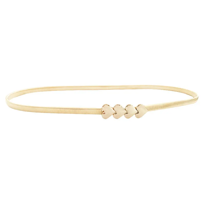 Elegant Metal Elastic Women Belts Gold Silver Rhinestone Thin Dress Waist Belts Ladies Female Waistbands Straps
