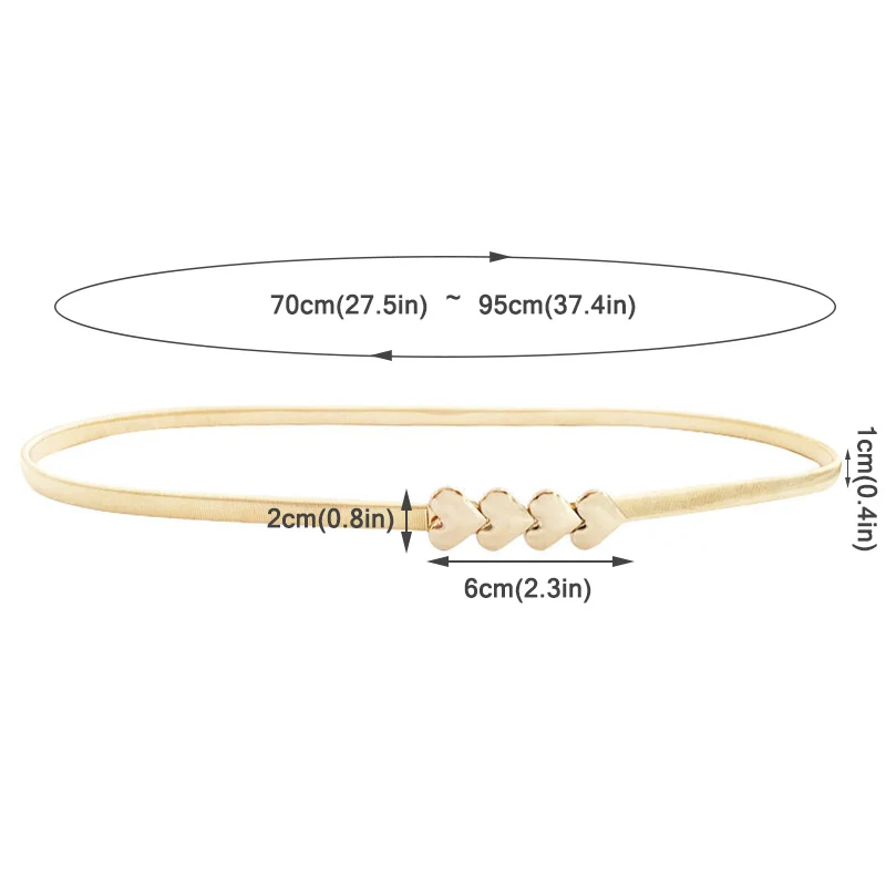 Elegant Metal Elastic Women Belts Gold Silver Rhinestone Thin Dress Waist Belts Ladies Female Waistbands Straps