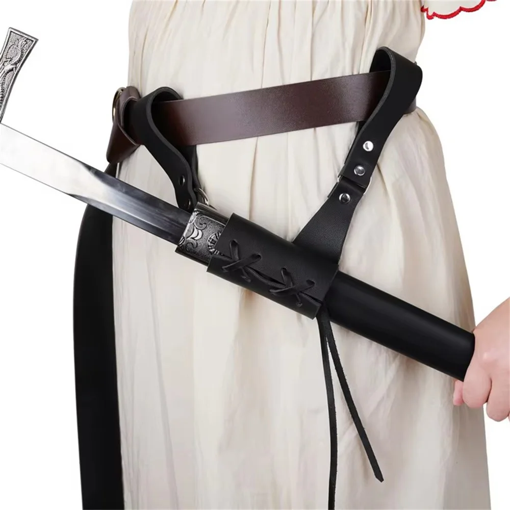 UYEE Vintage Holster Frog Costume Rapier Medieval Sword Holder Sheath Scabbard Weapon Waist Belt Ring Strap