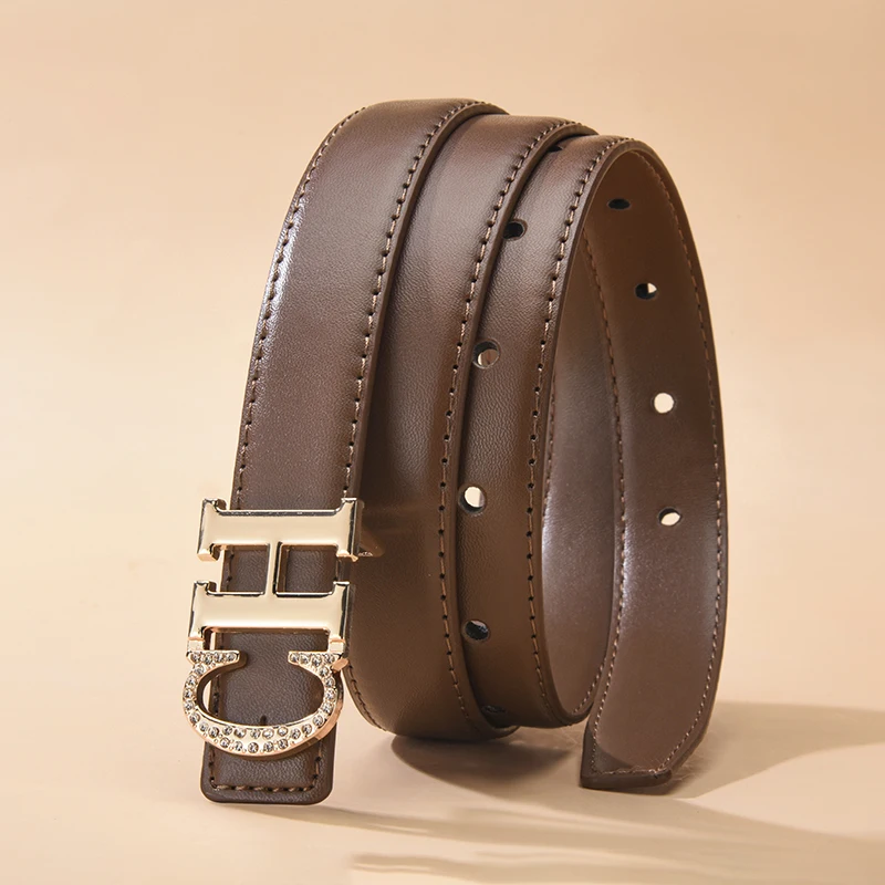 Retro Women's Automatic Buckle Belt Simple And Trendy Women's Jeans Casual Pants Belt Fashionable Women's Clothing Accessories