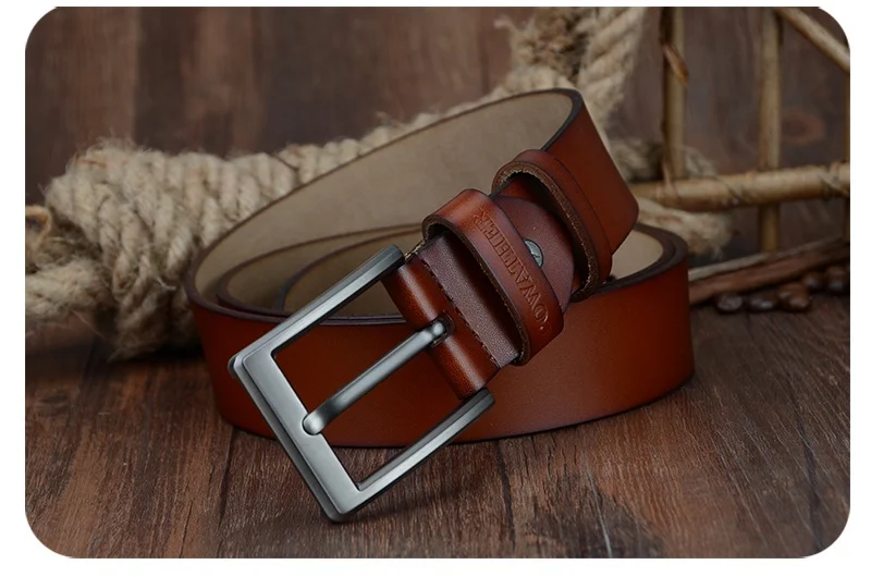 COWATHER 2021 men belt cow genuine leather luxury strap male belts for men new fashion classic vintage pin buckle dropshipping
