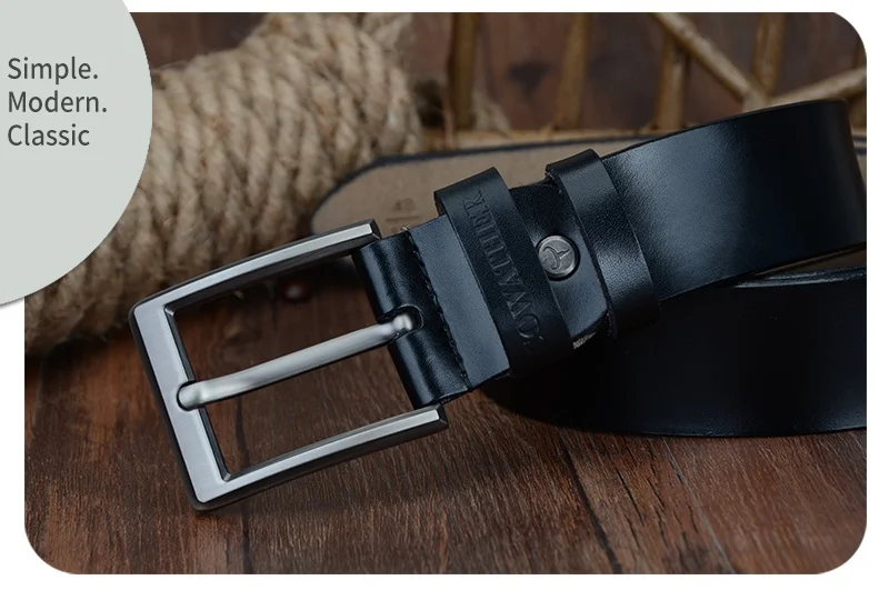 COWATHER 2021 men belt cow genuine leather luxury strap male belts for men new fashion classic vintage pin buckle dropshipping