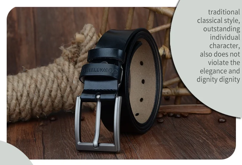 COWATHER 2021 men belt cow genuine leather luxury strap male belts for men new fashion classic vintage pin buckle dropshipping