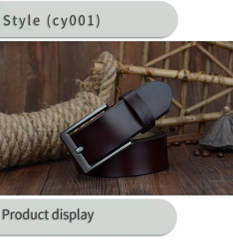 COWATHER 2021 men belt cow genuine leather luxury strap male belts for men new fashion classic vintage pin buckle dropshipping