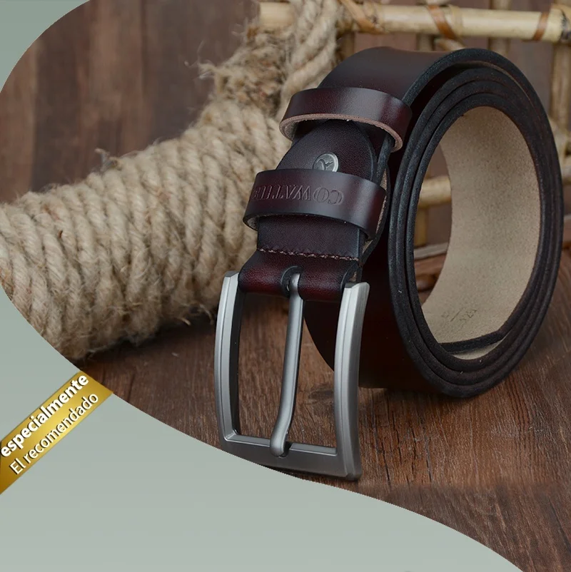 COWATHER 2021 men belt cow genuine leather luxury strap male belts for men new fashion classic vintage pin buckle dropshipping