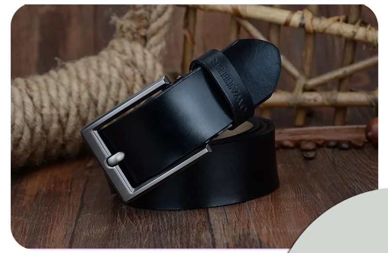 COWATHER 2021 men belt cow genuine leather luxury strap male belts for men new fashion classic vintage pin buckle dropshipping