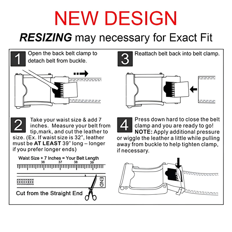 Men's Leather Ratchet Belt Dress with Slide Click Automatic Buckle Plus Size Luxury Ceinture