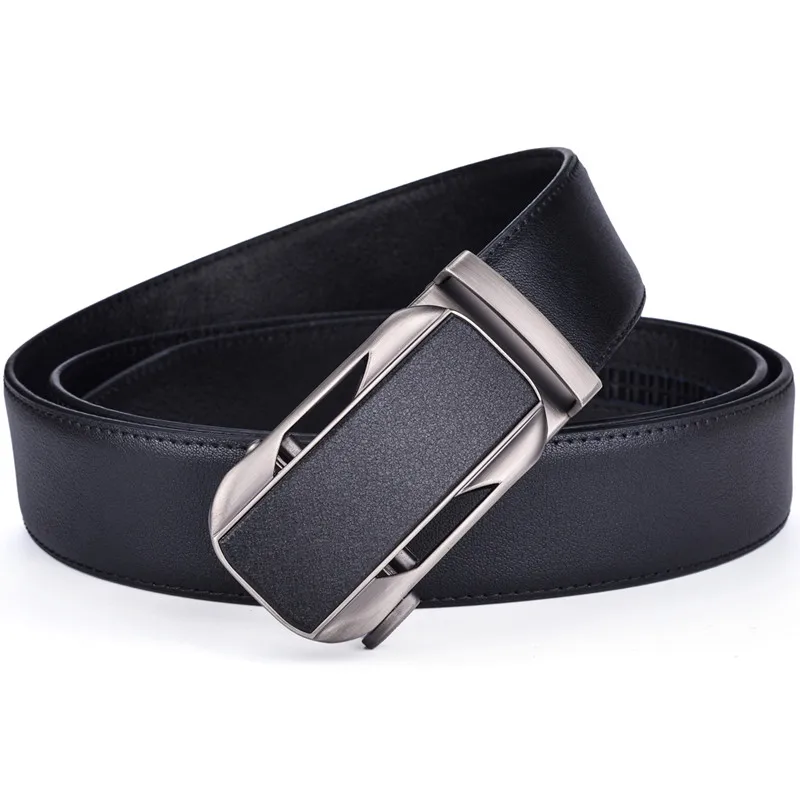 Men's Leather Ratchet Belt Dress with Slide Click Automatic Buckle Plus Size Luxury Ceinture