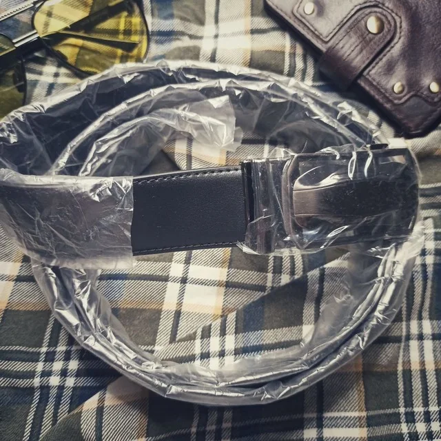 Men's Leather Ratchet Belt Dress with Slide Click Automatic Buckle Plus Size Luxury Ceinture