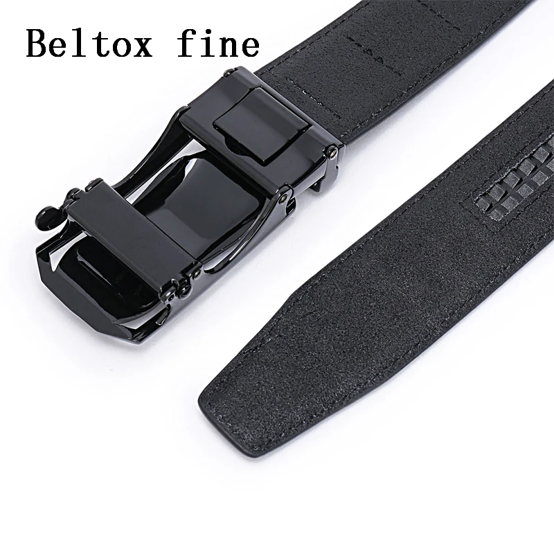 Men's Leather Ratchet Belt Dress with Slide Click Automatic Buckle Plus Size Luxury Ceinture