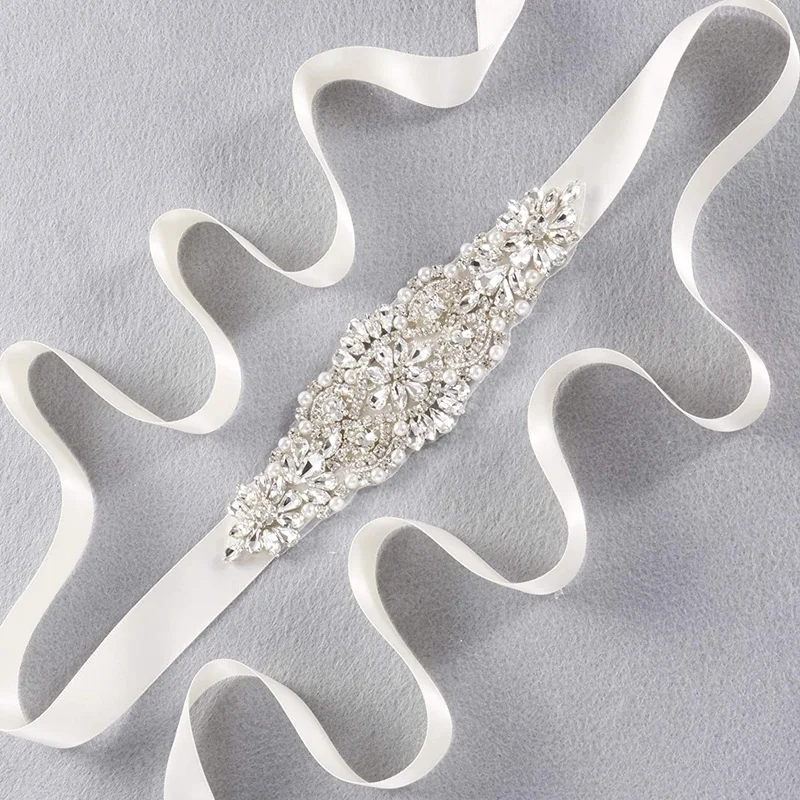 JLZXSY Handmade Pearl Rhinestone Belt Bridesmaid Bridal Sash Belts for Wedding Dresses Designer Crystal Belts