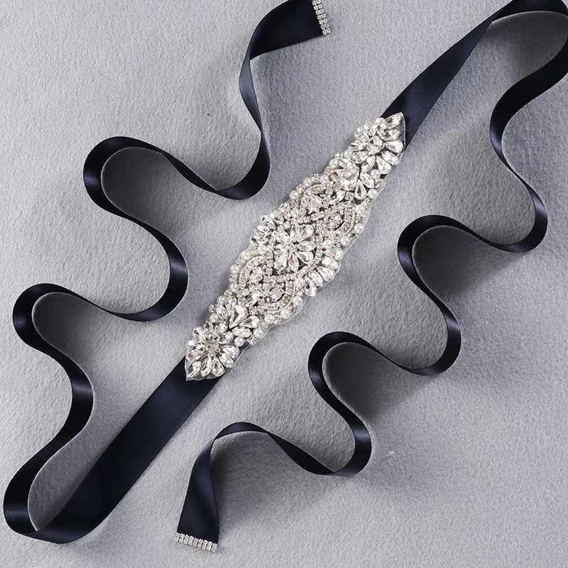 JLZXSY Handmade Pearl Rhinestone Belt Bridesmaid Bridal Sash Belts for Wedding Dresses Designer Crystal Belts