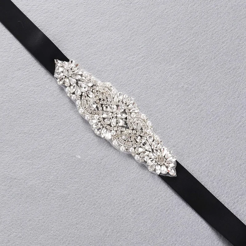 JLZXSY Handmade Pearl Rhinestone Belt Bridesmaid Bridal Sash Belts for Wedding Dresses Designer Crystal Belts