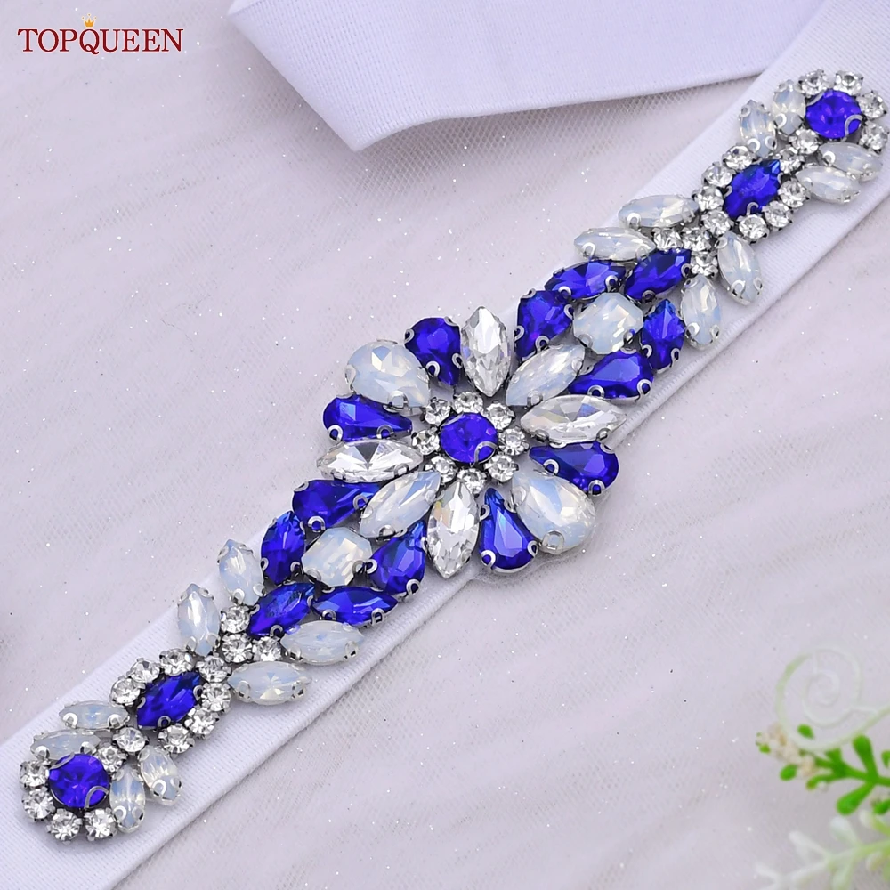 TOPQUEEN Women Dresses Elastic Belt Fashion Sparkly Rhinestone Stretch Waistband Travel Party Decoration Plus Size Customized