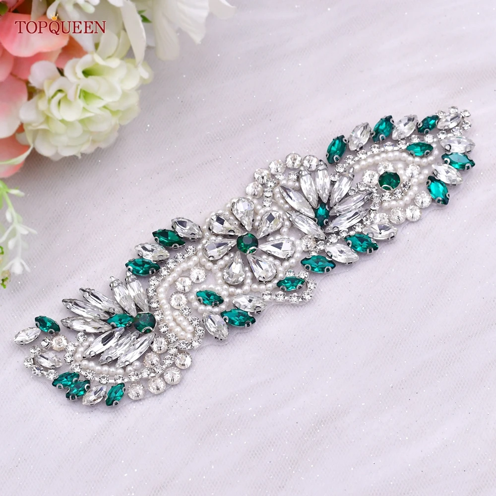 TOPQUEEN Women Dresses Elastic Belt Fashion Sparkly Rhinestone Stretch Waistband Travel Party Decoration Plus Size Customized