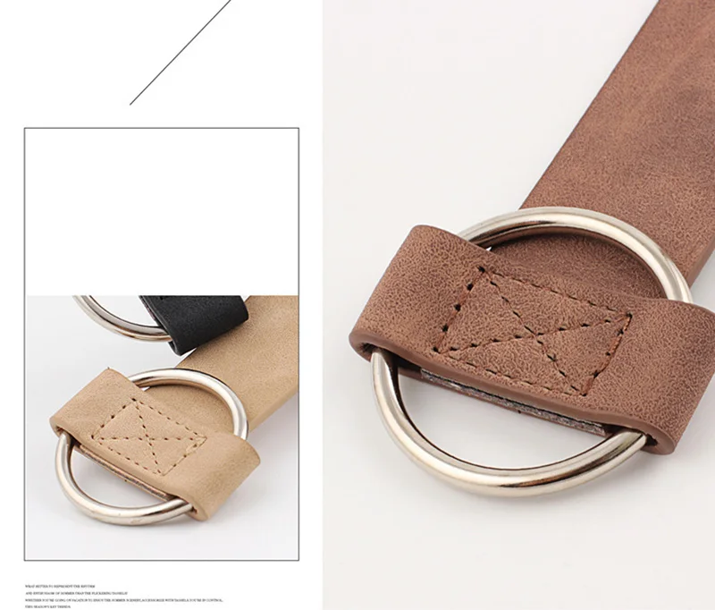 Trend Women Belt Fashion Round Buckle Design Imitation Leather Belt Simple and Versatile Youth Student Decoration Jeans Belt