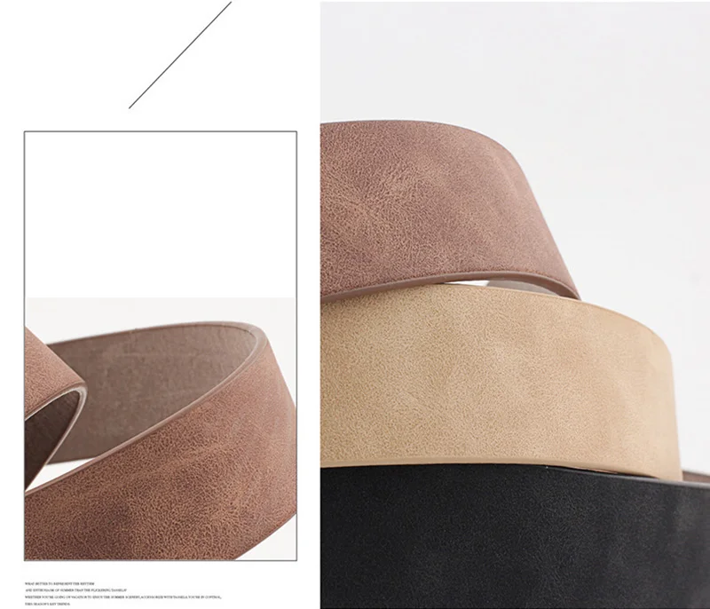 Trend Women Belt Fashion Round Buckle Design Imitation Leather Belt Simple and Versatile Youth Student Decoration Jeans Belt