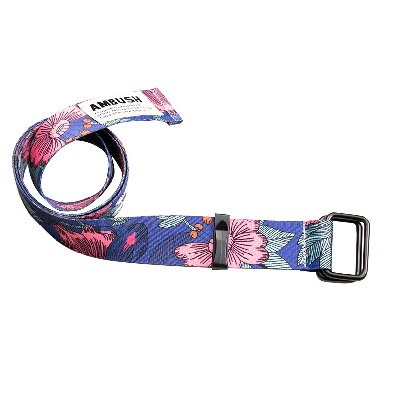 New Hot Women Belt Double Ring Buckle Chinese Style Pattern Design Women Canvas Belt Casual Women Cowboy Pants Decorate Belt