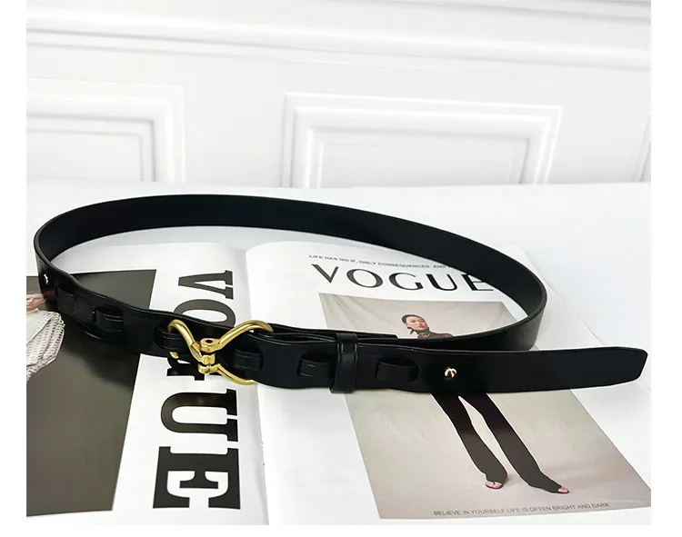 Maikun Genuine Leather Thin Belt For Women Suit Fashion Versatile Dress Sub Waist Chain Waist Trendy Small Belt