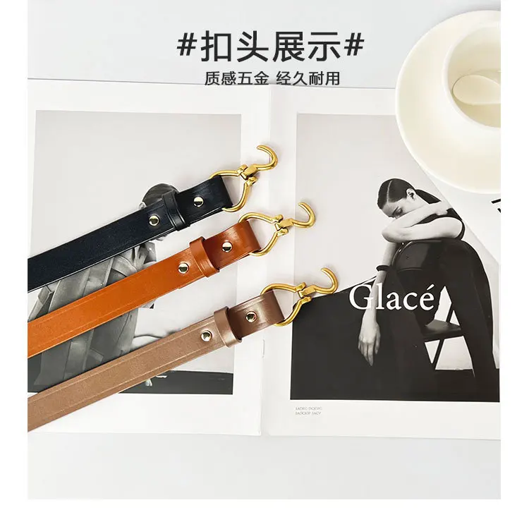 Maikun Genuine Leather Thin Belt For Women Suit Fashion Versatile Dress Sub Waist Chain Waist Trendy Small Belt