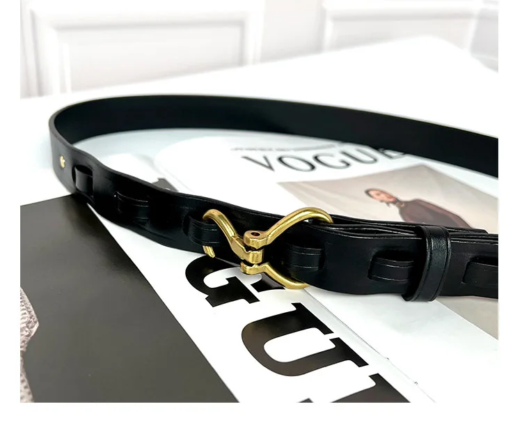 Maikun Genuine Leather Thin Belt For Women Suit Fashion Versatile Dress Sub Waist Chain Waist Trendy Small Belt