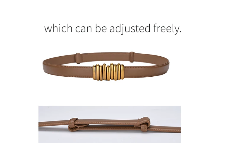 2.4cm Luxury Genuine Leather Women Belt Designer Women Dress Cowhide Knot Belt Gold Alloy Buckle Waistband Jeans Female Gift