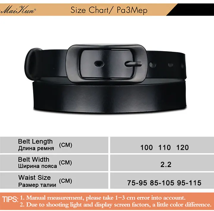 Maikun Belts for Women Belt Genuine Leather Belt Female Waistband for Jeans Dresses Pants