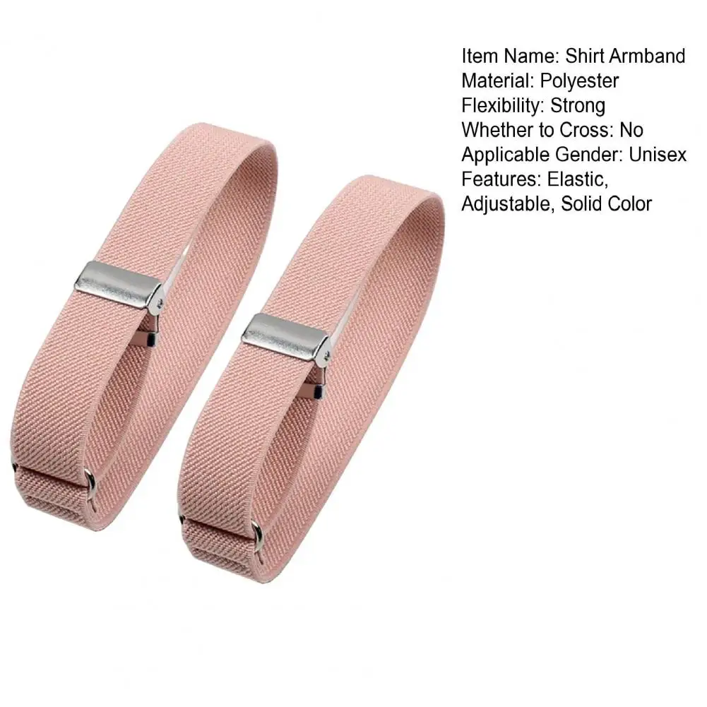 1Pair Shirt Sleeve Garters Holders Men Women Elastic Armband Adjustable Arm Cuff Bands for Party Clothing Accessories