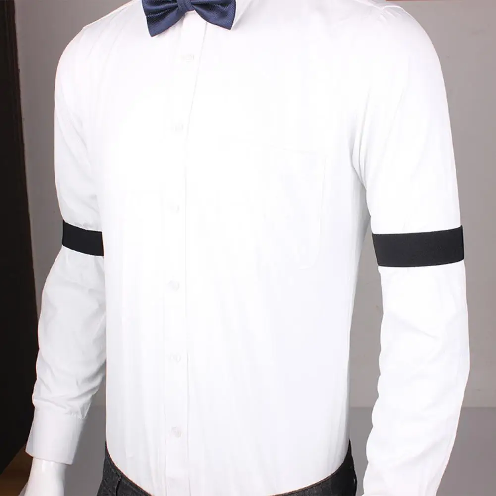 1Pair Shirt Sleeve Garters Holders Men Women Elastic Armband Adjustable Arm Cuff Bands for Party Clothing Accessories