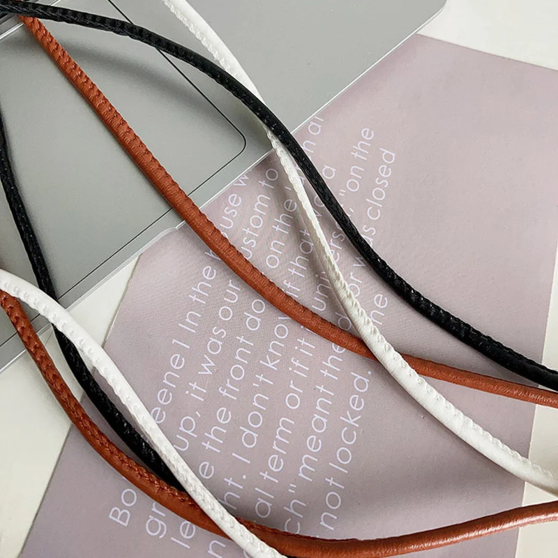 New Round Leather Rope Thin Belt Women Fashion Decorative Knotted Waist Rope Simple Self-Tie Skirt Coat Waist Belts Strap