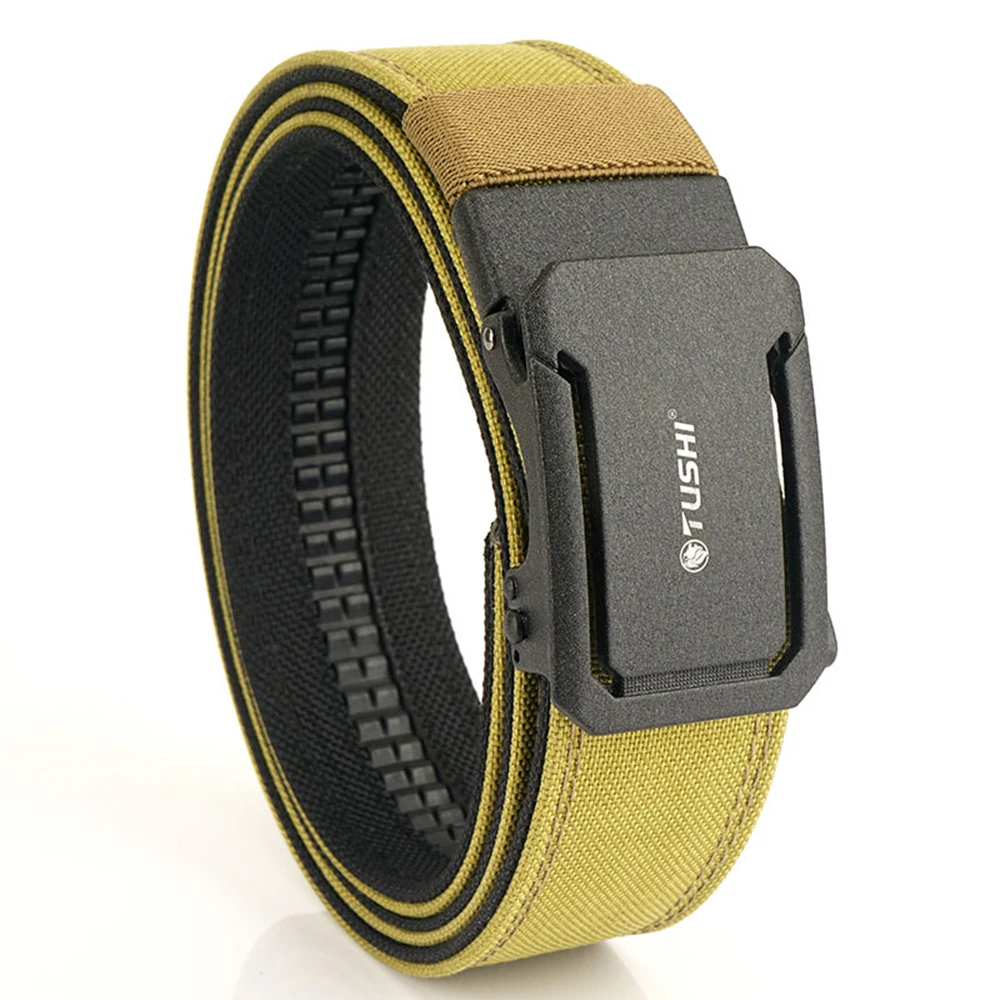 1.5" Tactical Belt Metal Buckle Adjustable Sturdy Ratchet Nylon Belts IPSC USPSA IDPA Belt Rigid Heavy Duty Gear