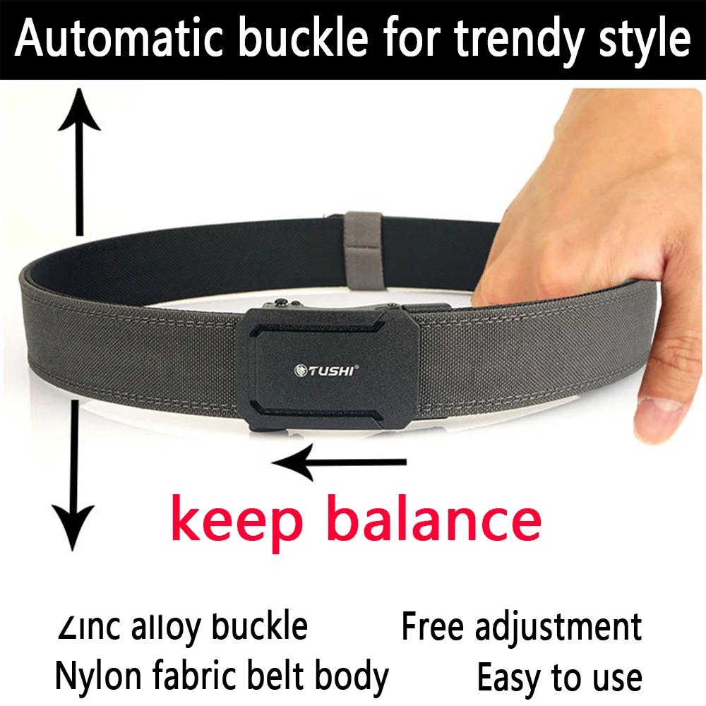 1.5" Tactical Belt Metal Buckle Adjustable Sturdy Ratchet Nylon Belts IPSC USPSA IDPA Belt Rigid Heavy Duty Gear