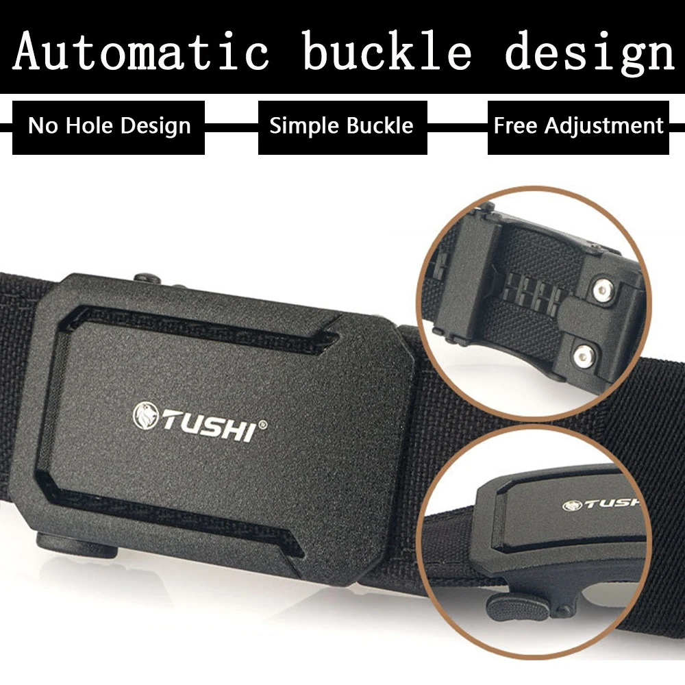 1.5" Tactical Belt Metal Buckle Adjustable Sturdy Ratchet Nylon Belts IPSC USPSA IDPA Belt Rigid Heavy Duty Gear