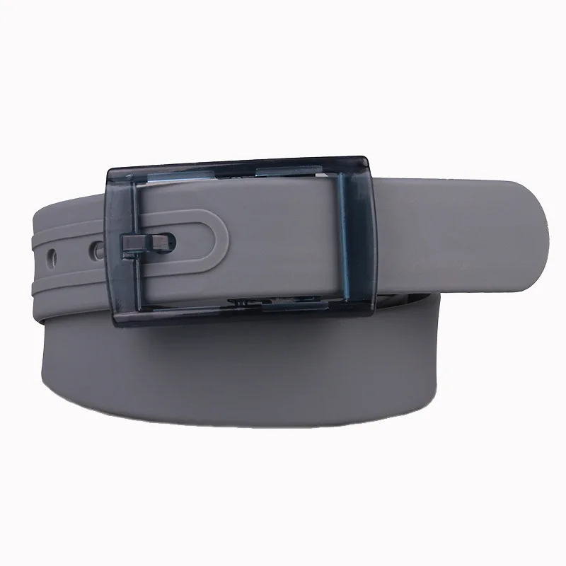 New Plastic Buckle Belt Candy Colored Silicone Casual Pants Jeans Fashionable Belt Without Metal Belts for Women and Men
