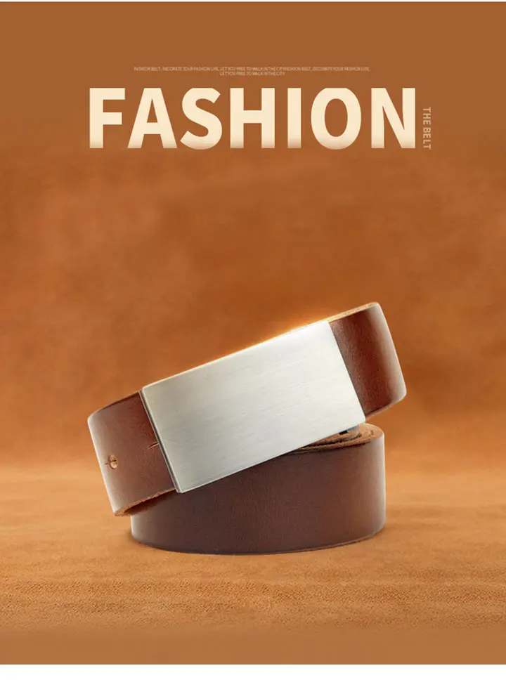 Maikun Genuine Leather Belt Men's Luxury Brand Handmade Vintage Pure Cowskin Casual Pin Buckle Youth Belts