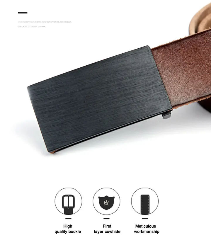 Maikun Genuine Leather Belt Men's Luxury Brand Handmade Vintage Pure Cowskin Casual Pin Buckle Youth Belts